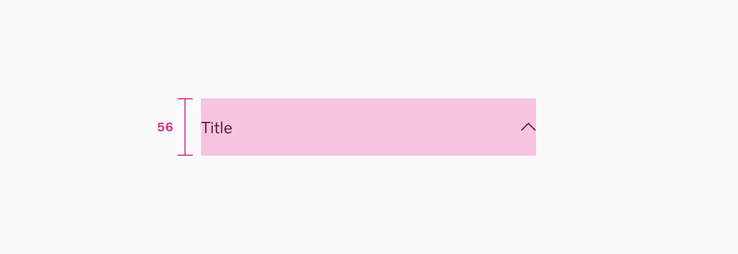 Accordion with 16px text uses minimum 56px target size