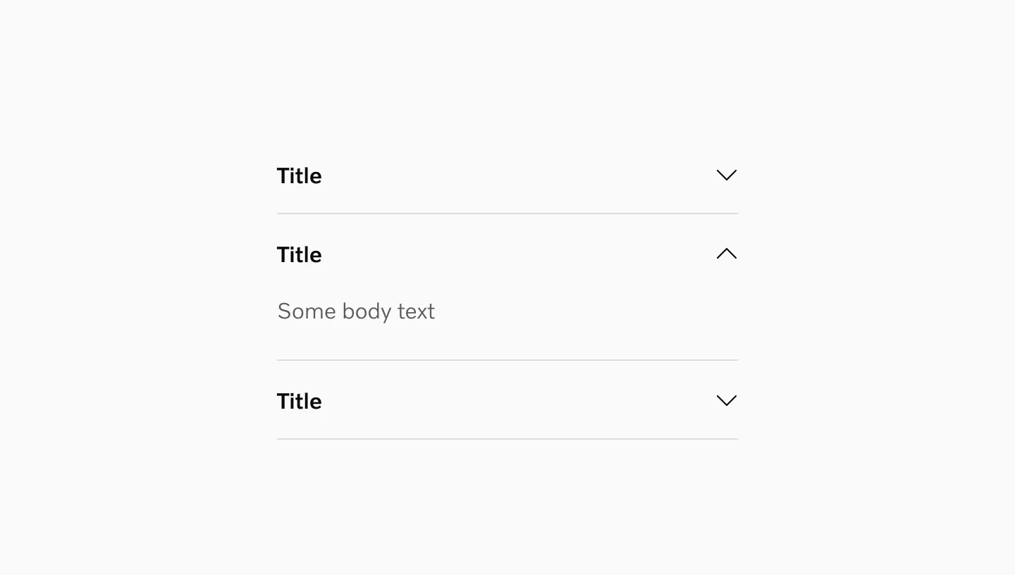 Showing one item open