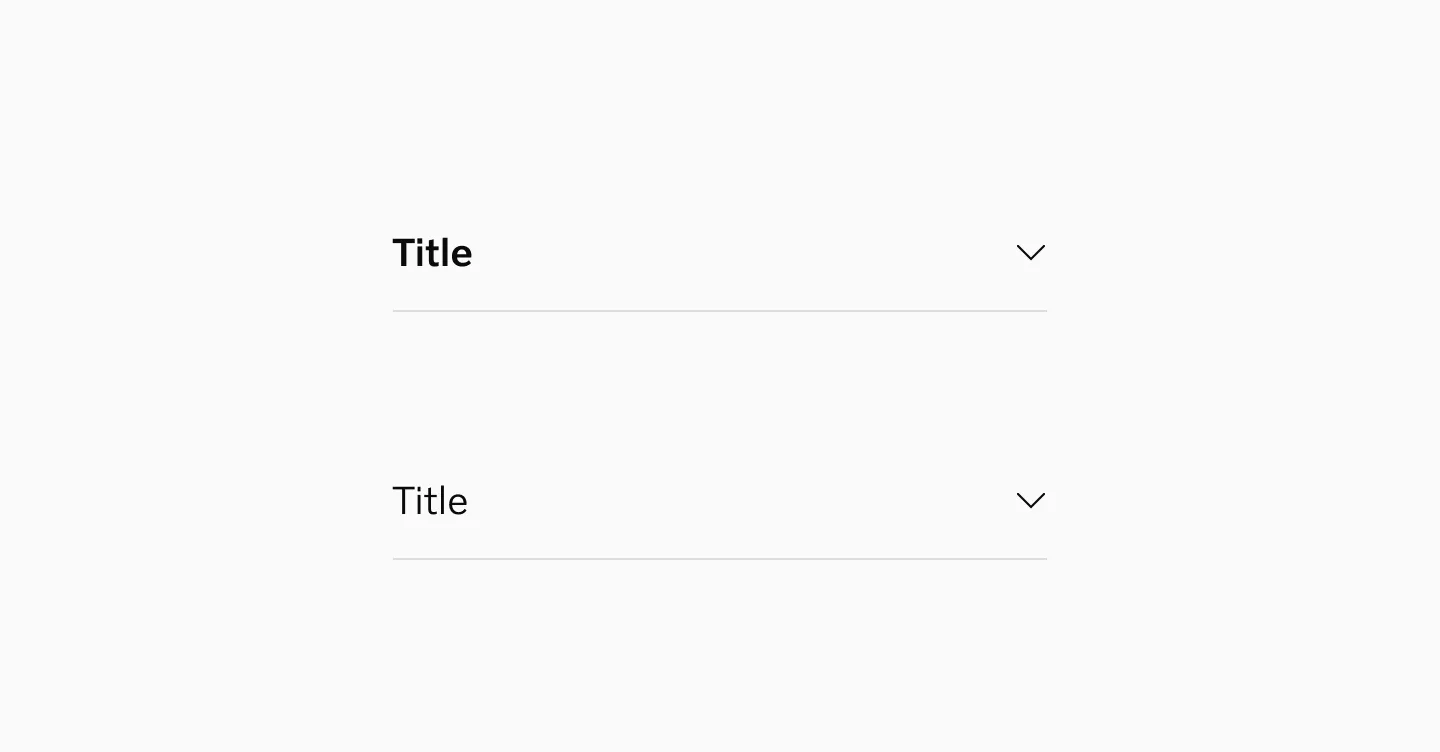 Showing accordion in 20pt in semi light and medium font