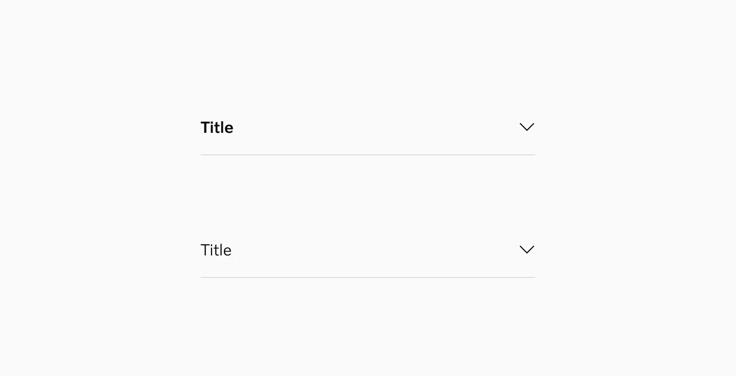 Showing accordion in 16pt in semi light and medium font