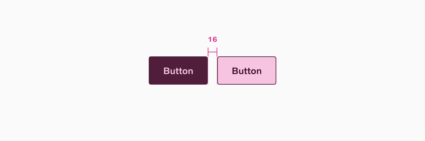 Horizontal spacing between buttons