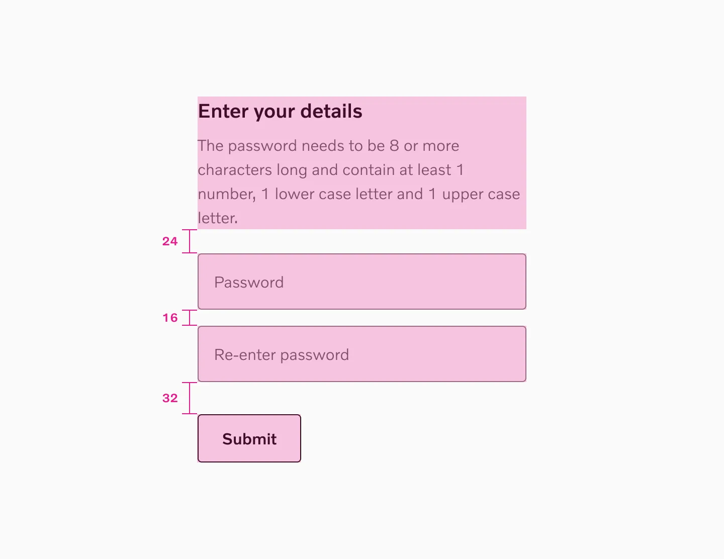 Spacing with input fields