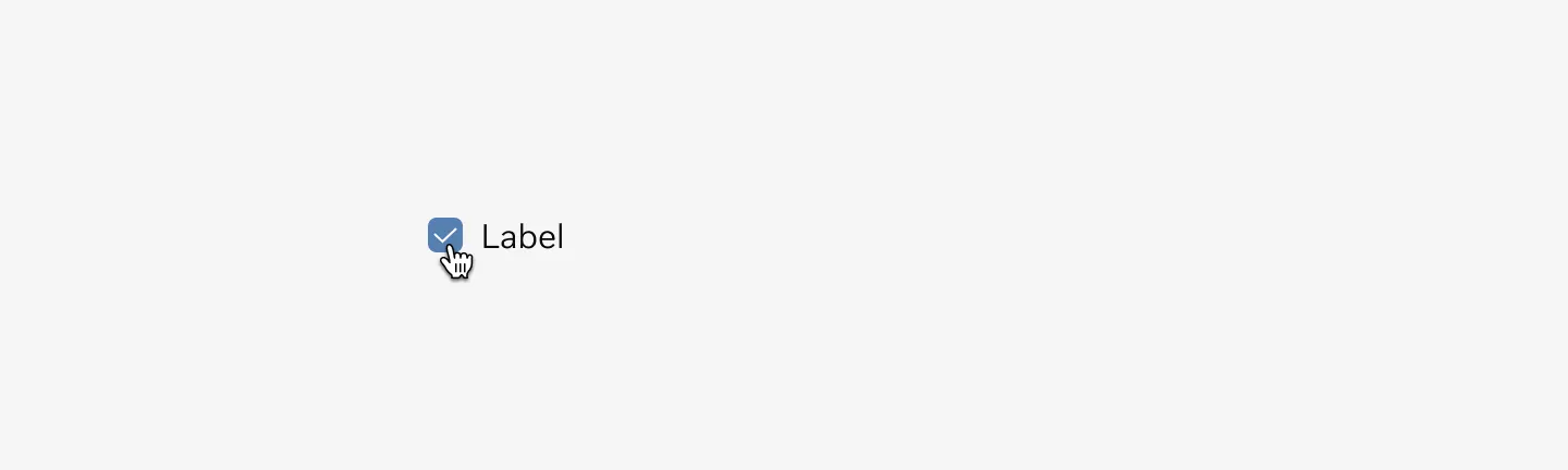 Selected checkbox in pressed state