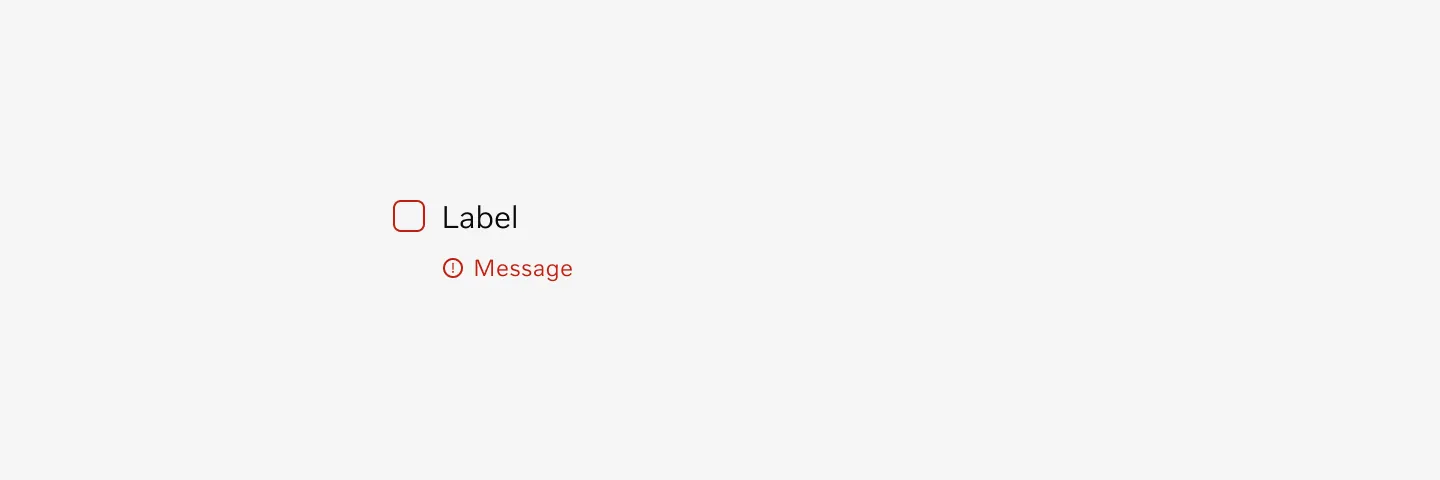 Unselected checkbox in error state