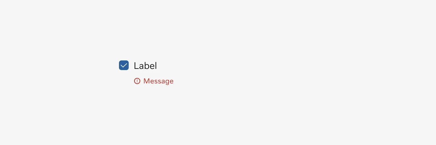 Selected checkbox in error state