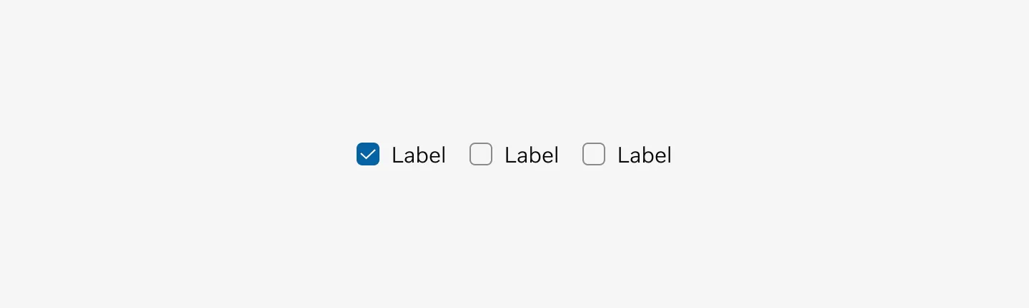 Checkboxes arranged horizontally