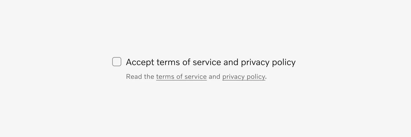 Checkbox with hint message