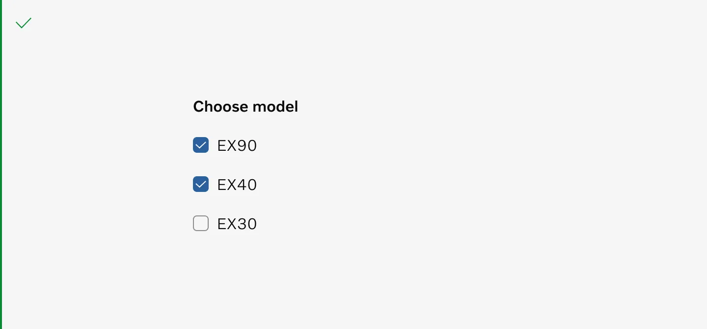 Use checkboxes for multiple selection