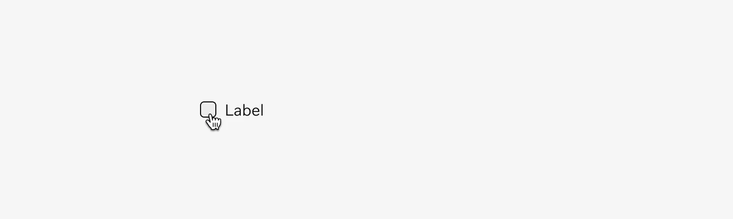 Unselected checkbox in hover state