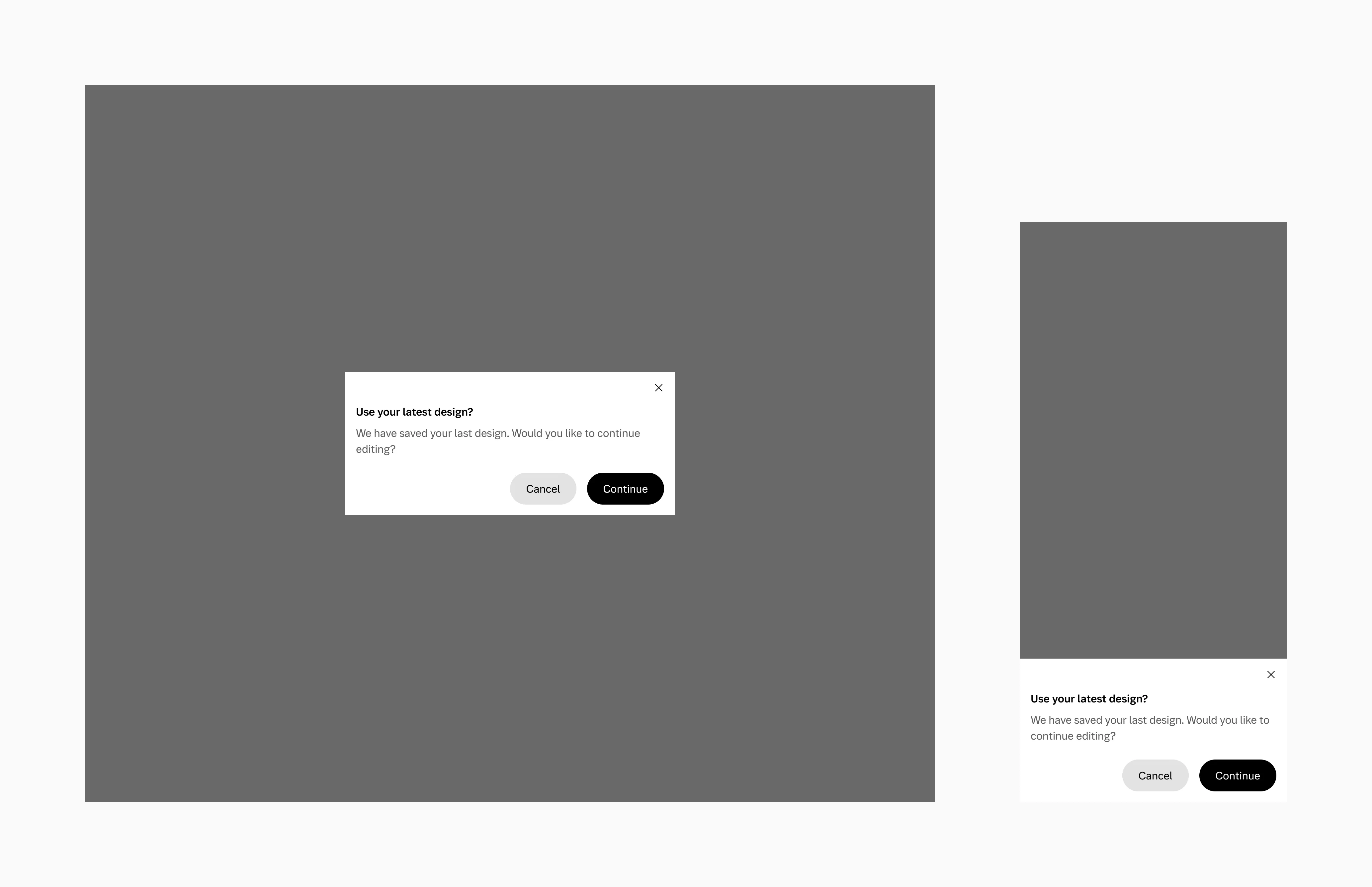 Dialog small usage