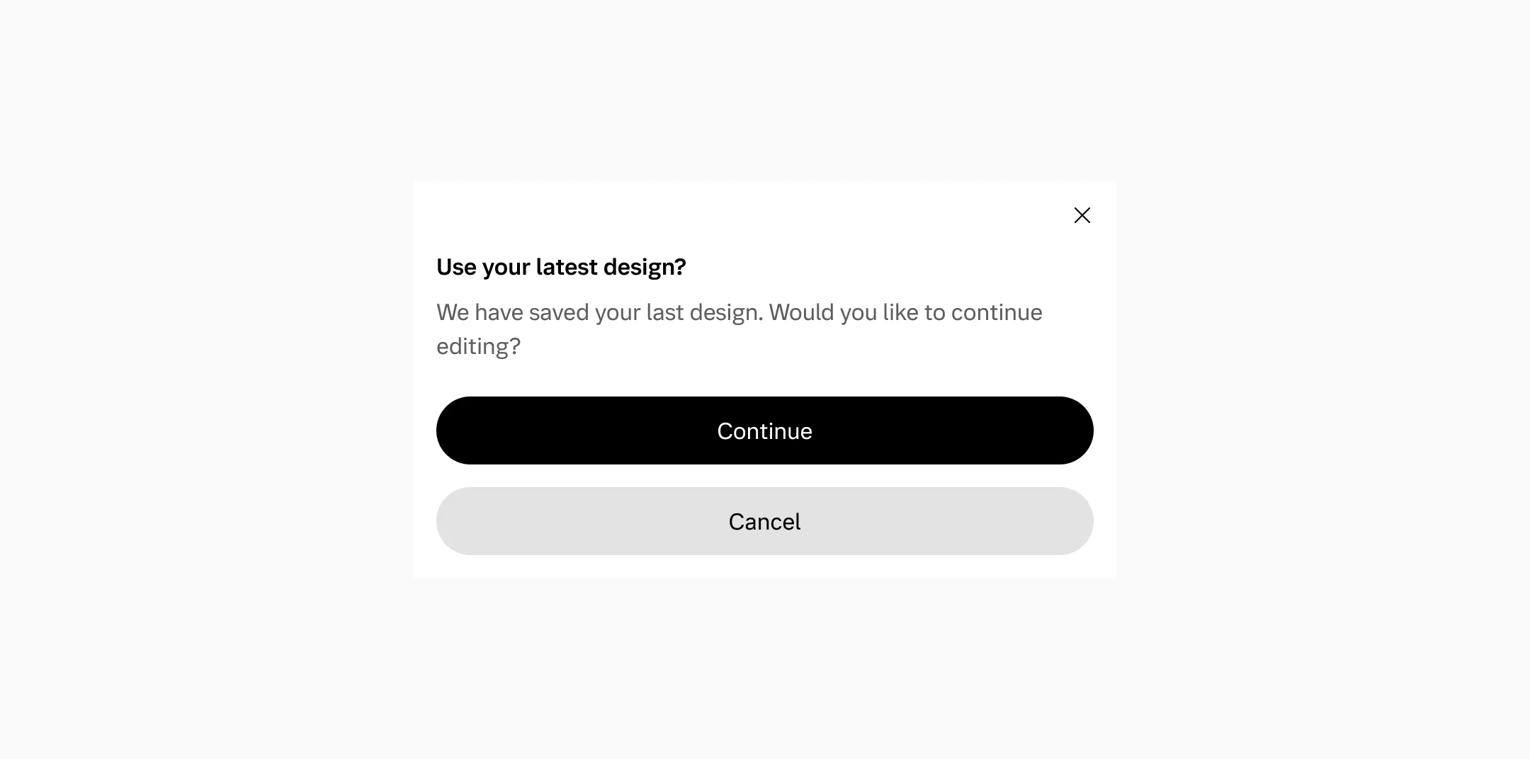 Stacked full-width buttons in a dialog