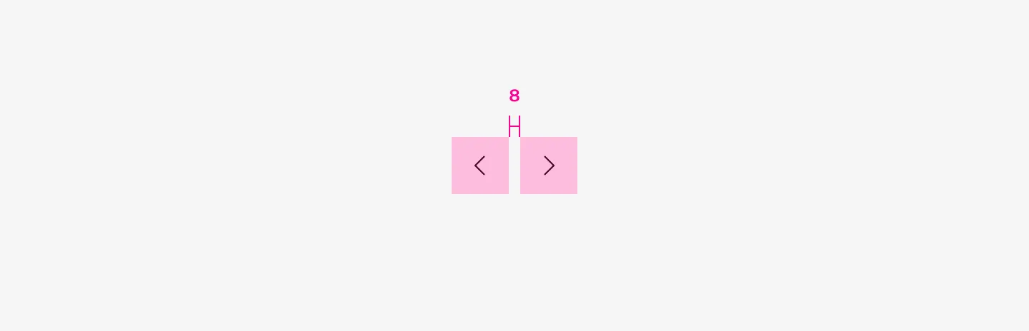 When used together, Icon button clear have a 8 spacer in between