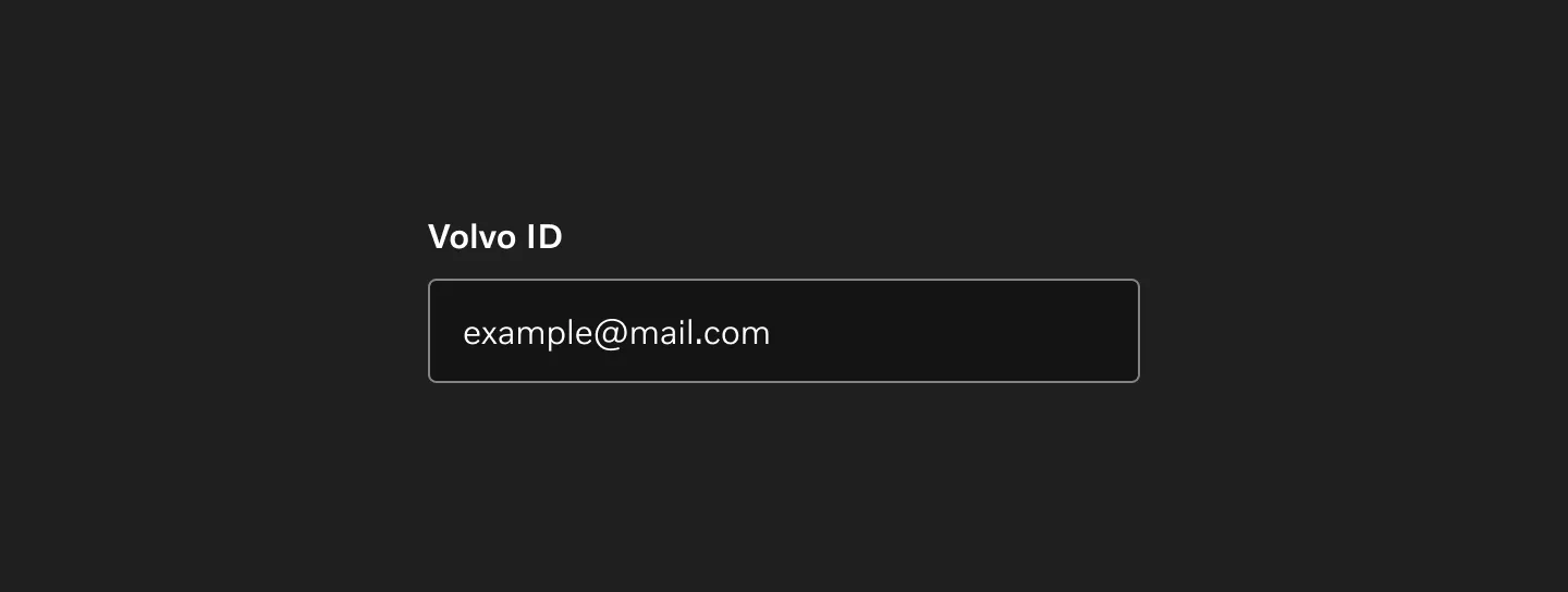 The input field as presented in dark mode contexts