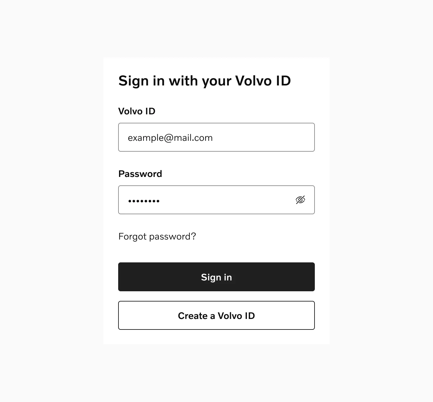 Example of a masked input field
