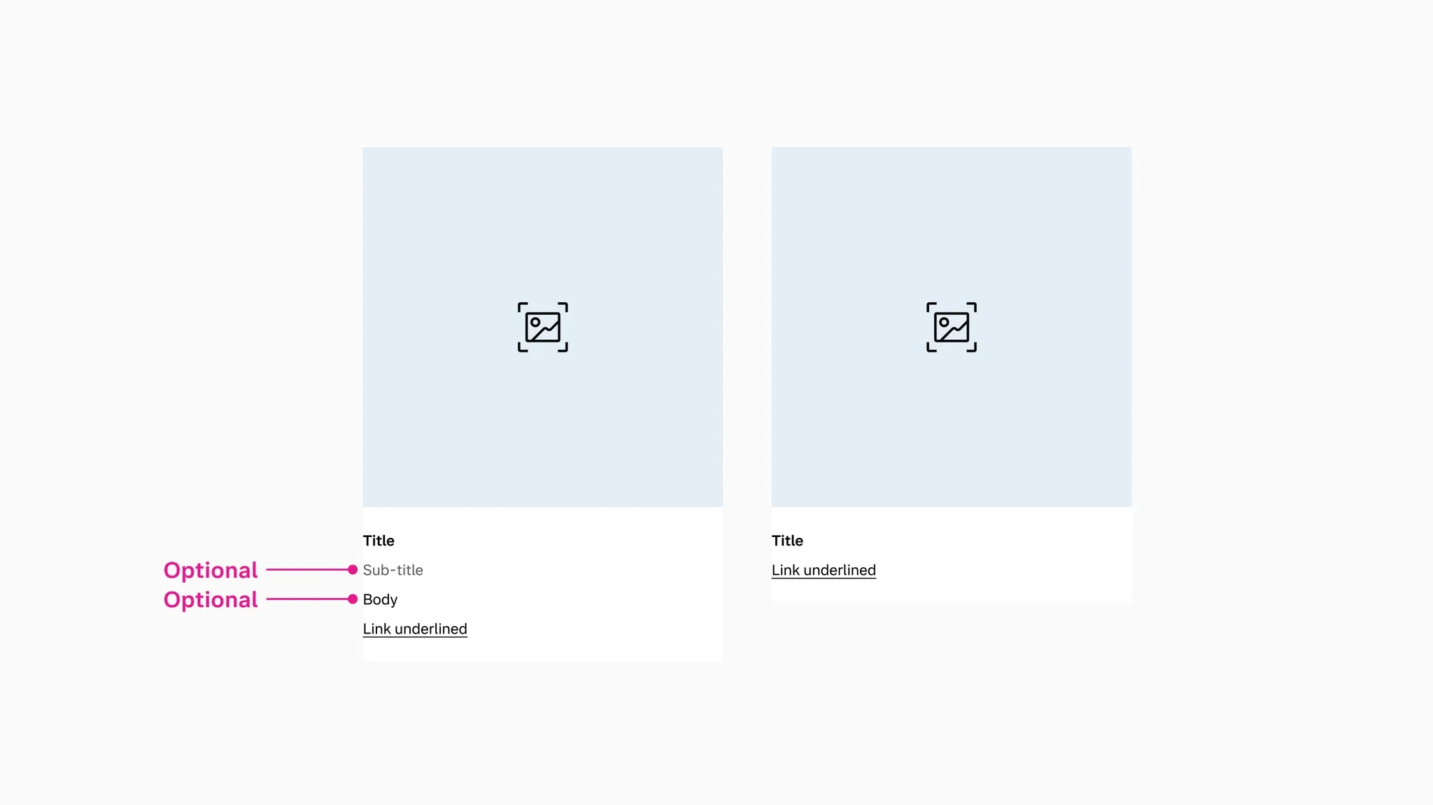 Media card with optional text elements turned off