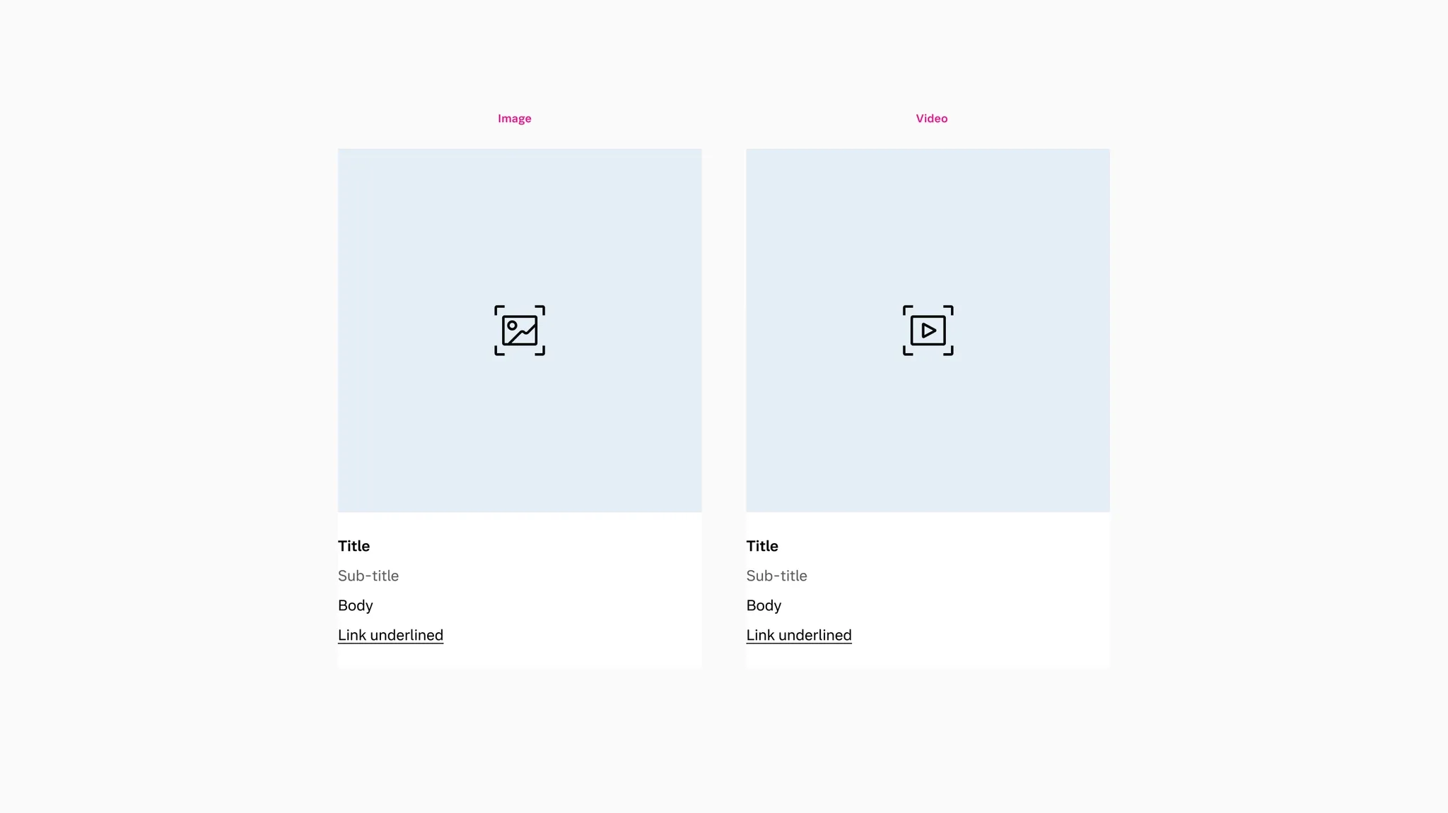 Media card image and video variants