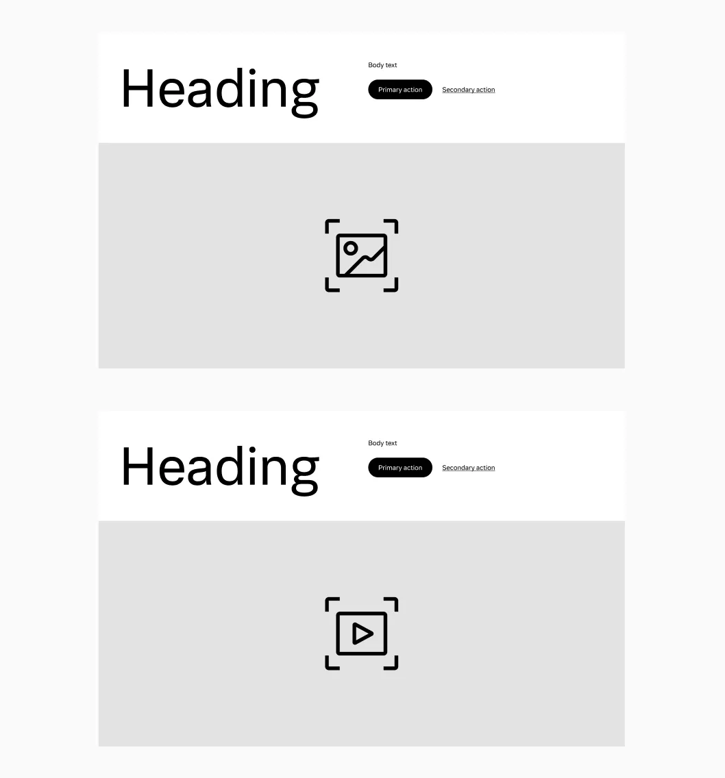 Media Hero image and video media type variants