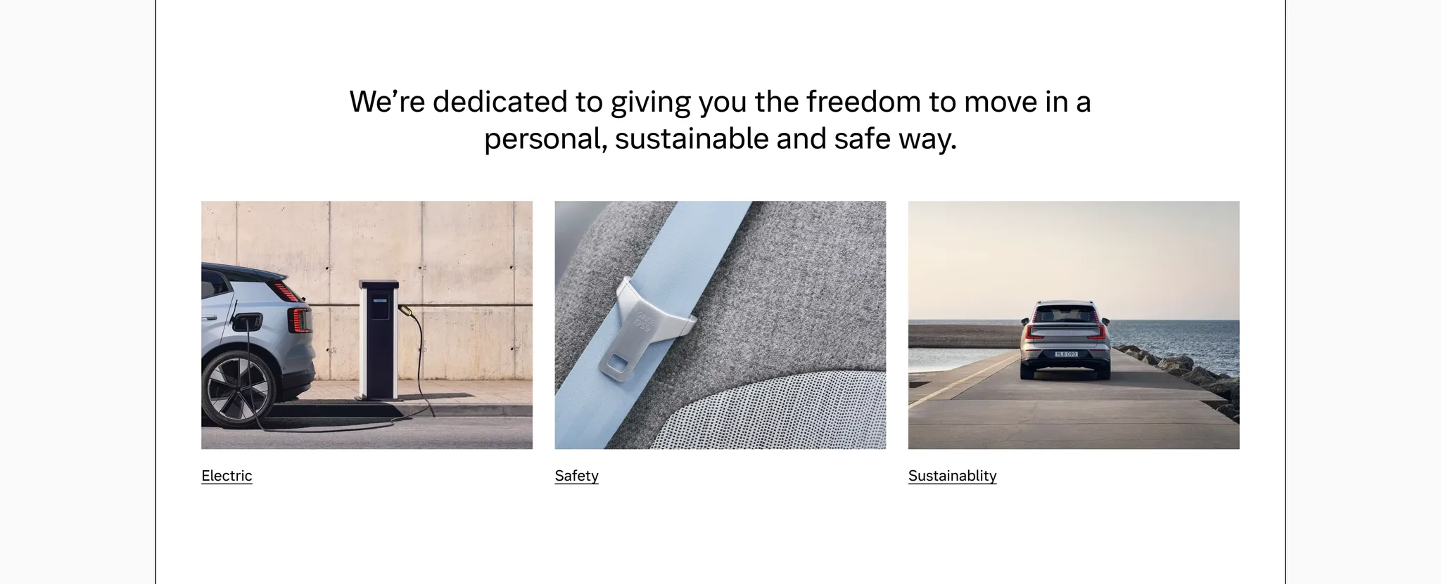 Media tile used for company core principles navigation