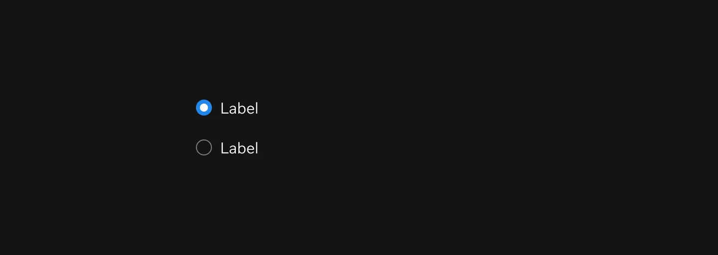 Radio buttons in dark mode
