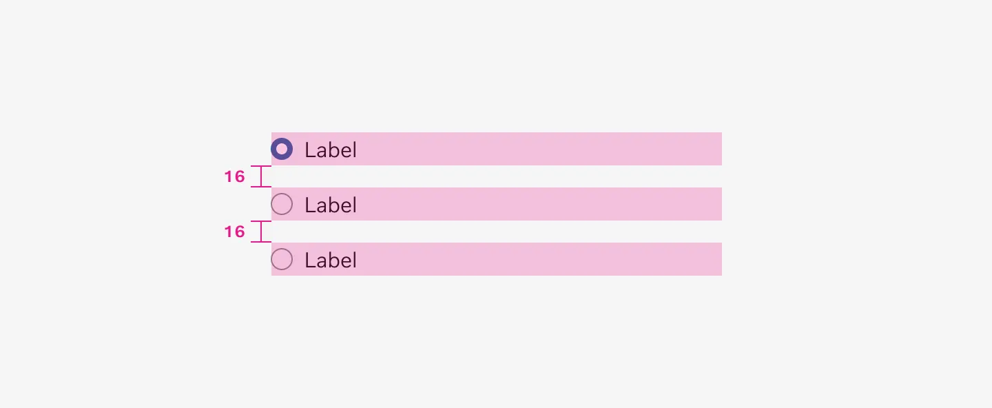 Radio button vertical spacing