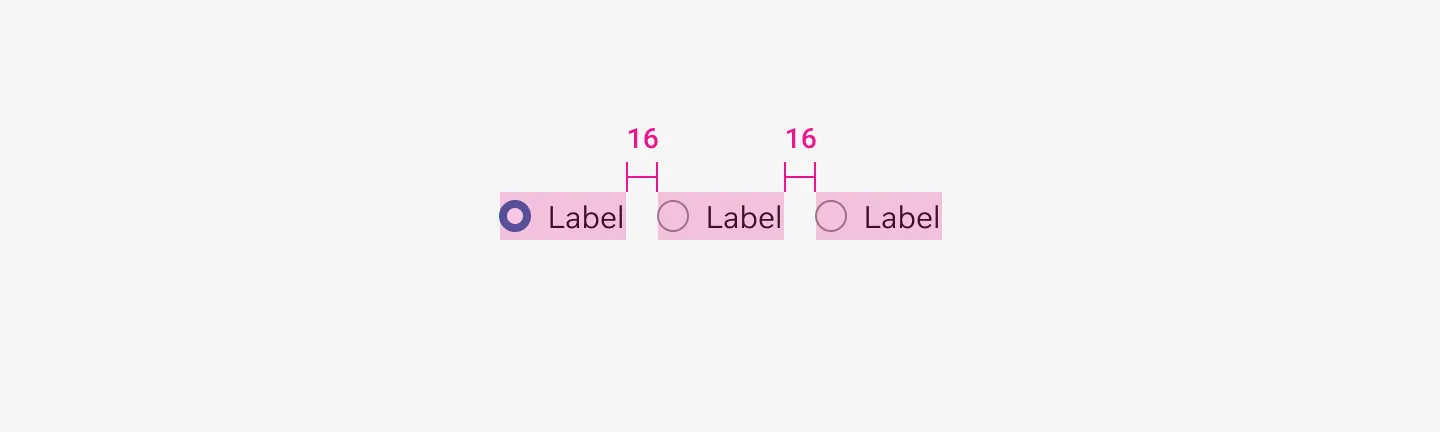 Radio button horizontal spacing