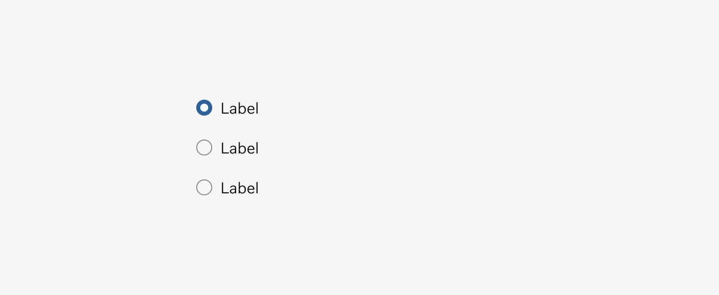 Radio buttons arranged vertically