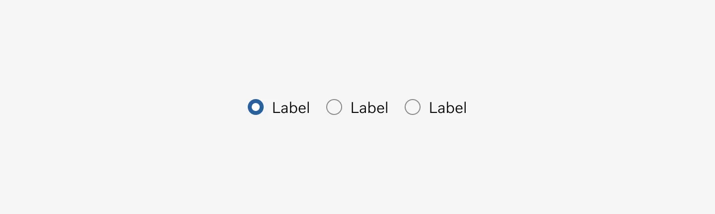 Radio buttons arranged horizontally
