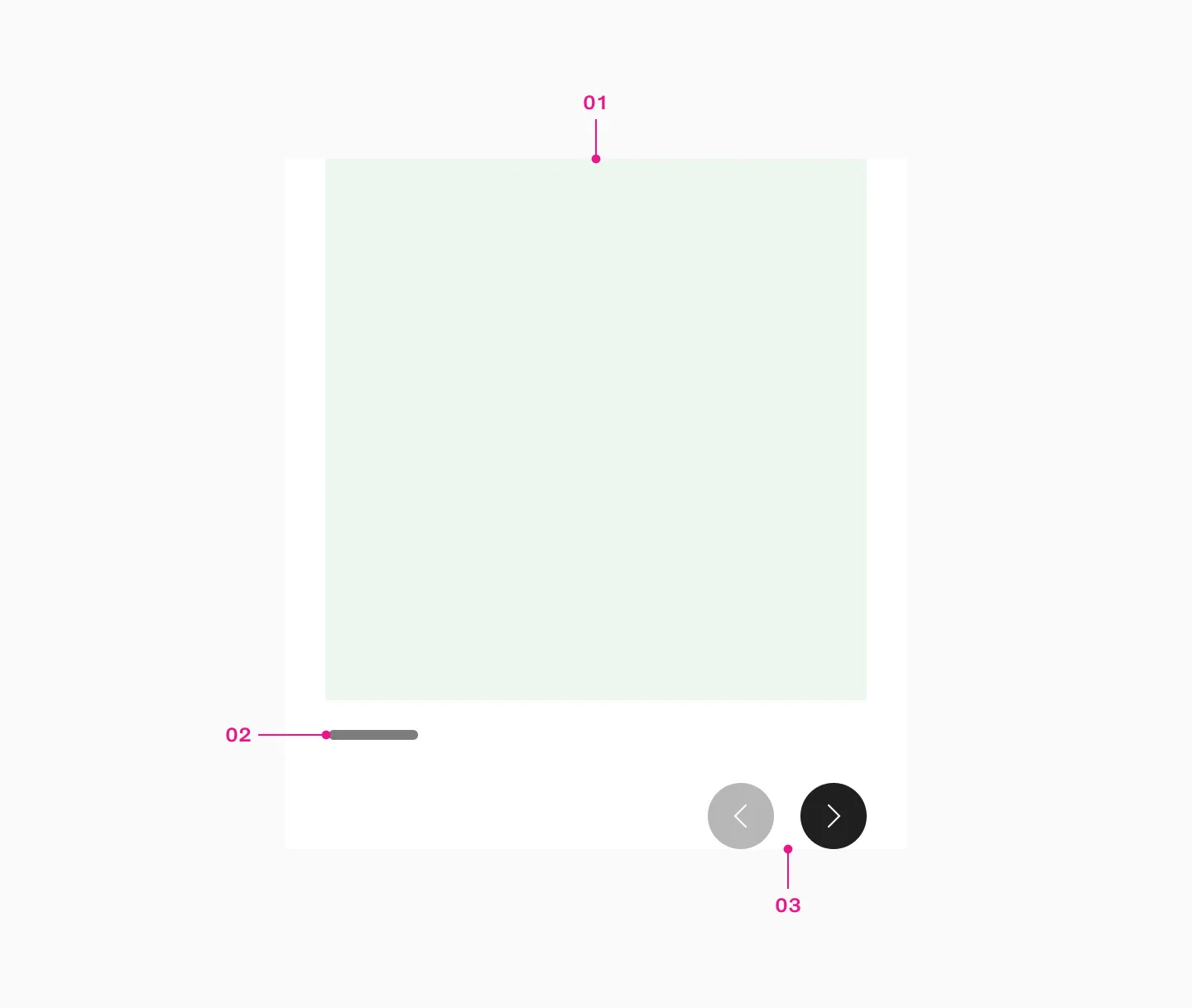 Reel anatomy showing slot area, native scrollbar, and scroll buttons