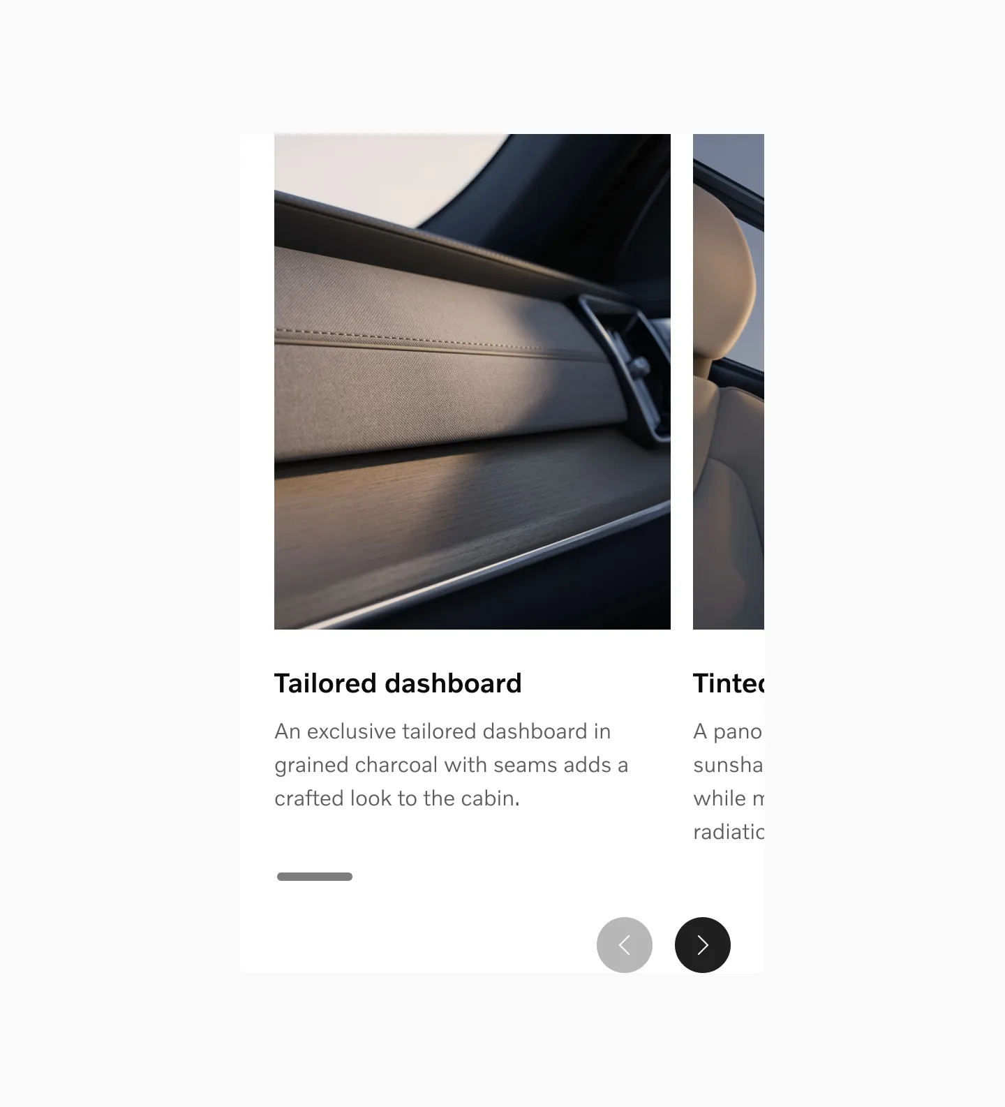 Reel with scroll buttons positioned below the content area