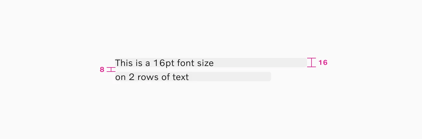 Example with font size 16