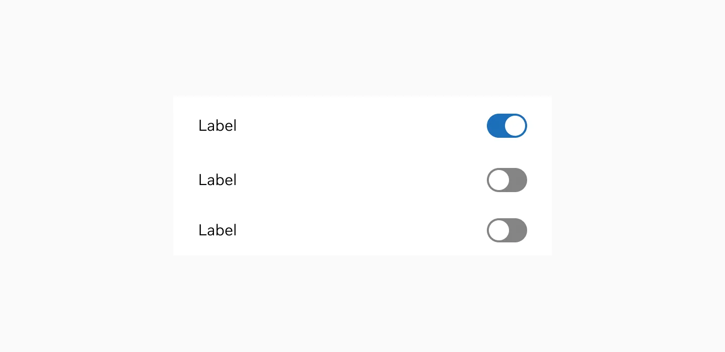 Switch on and off with label