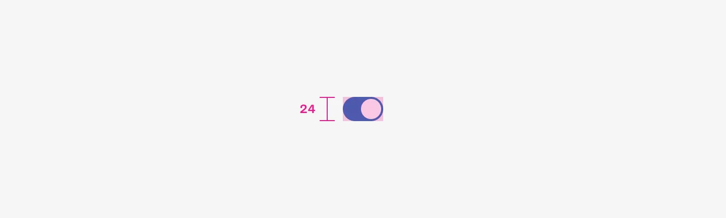 Switch target size