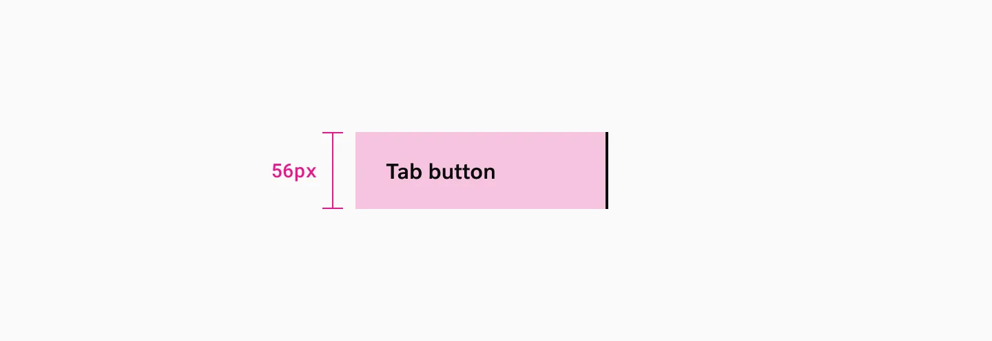 Target area of 56px for vertical tabs
