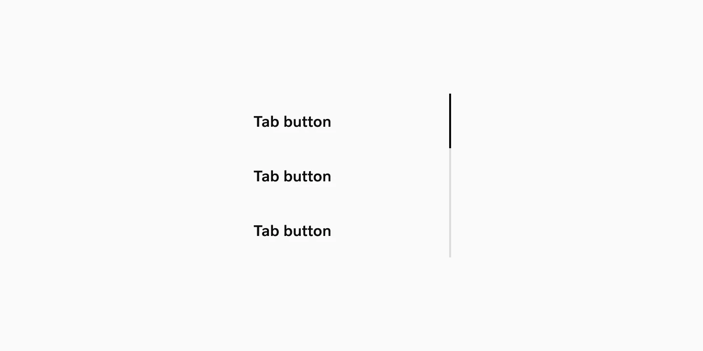 Vertical tabs stacked along the left side of the content area