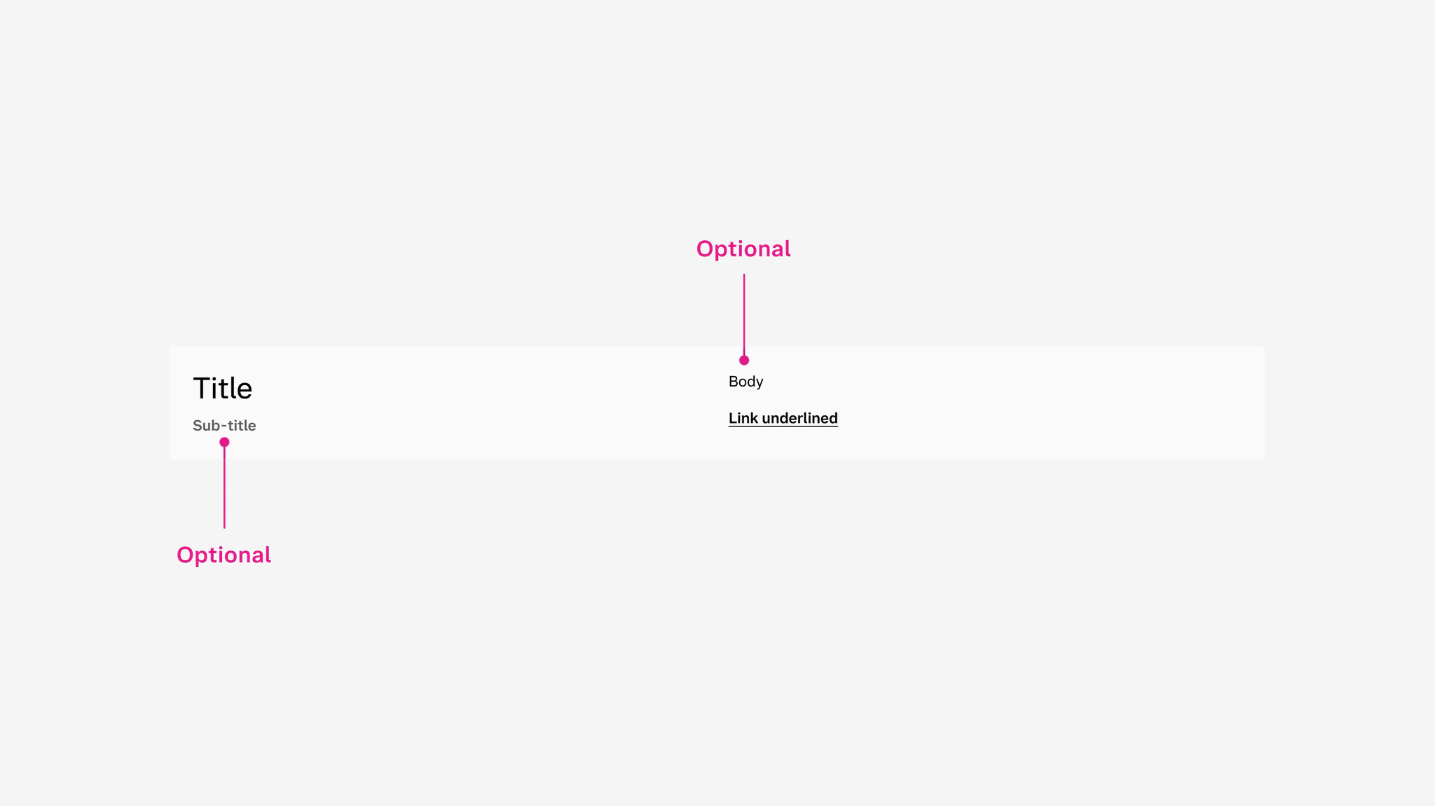 Text banner with optional text elements