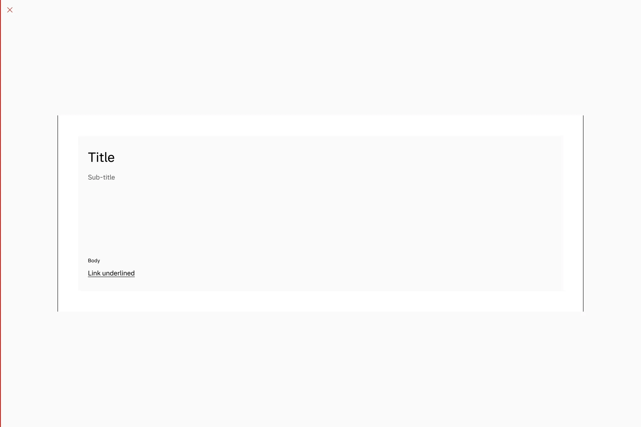 Text card taking up full page width