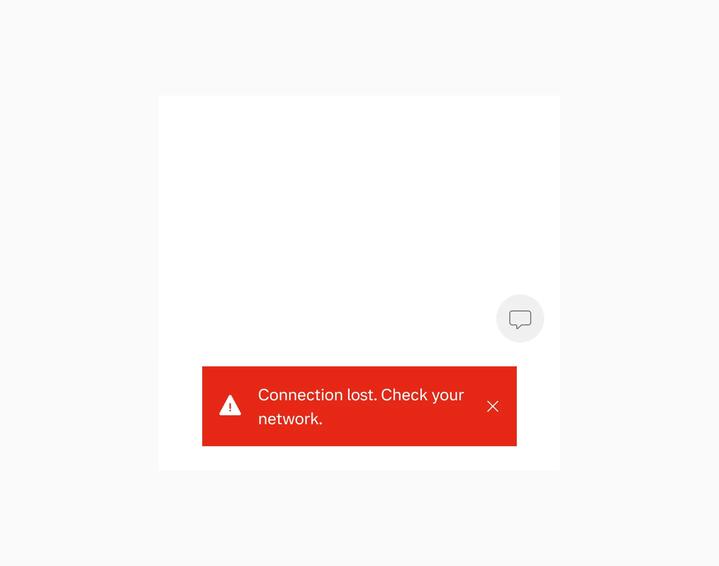 Toast message displayed below a floating button