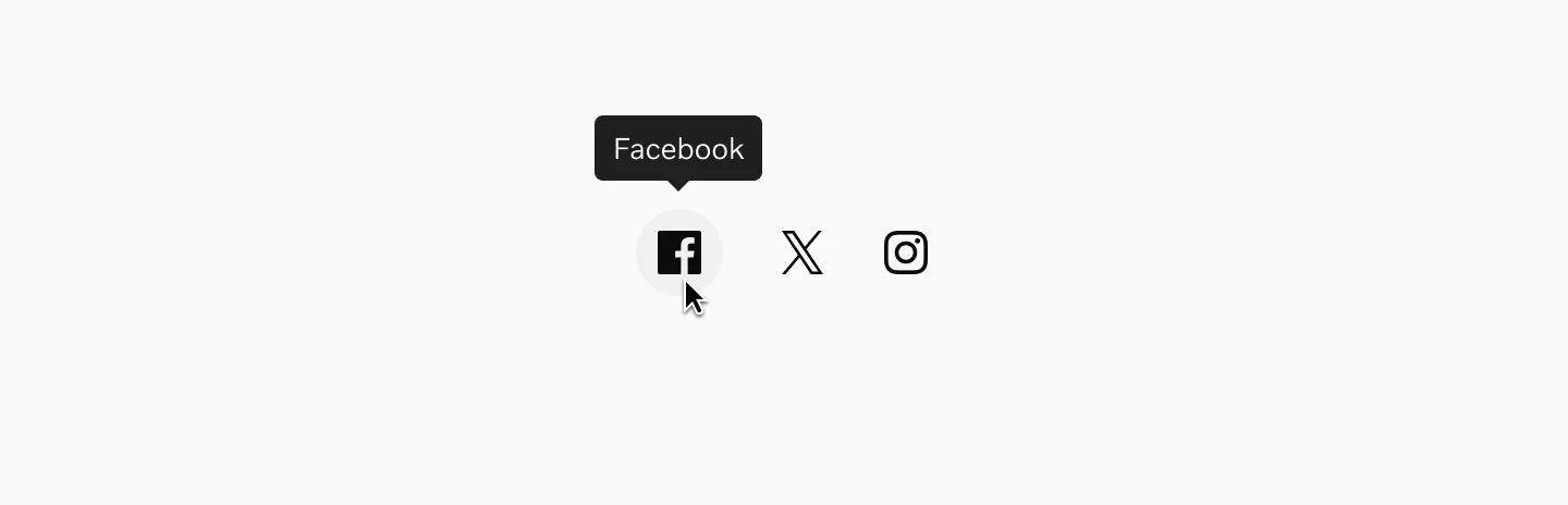 Example of a tooltip used with icon buttons