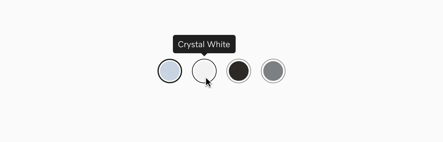 Tooltip displayed with a color picker