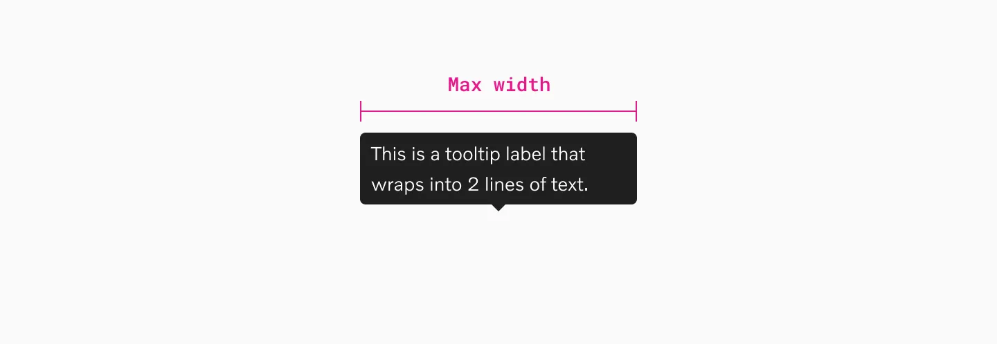 Tooltip at maximum width spanning two lines of text