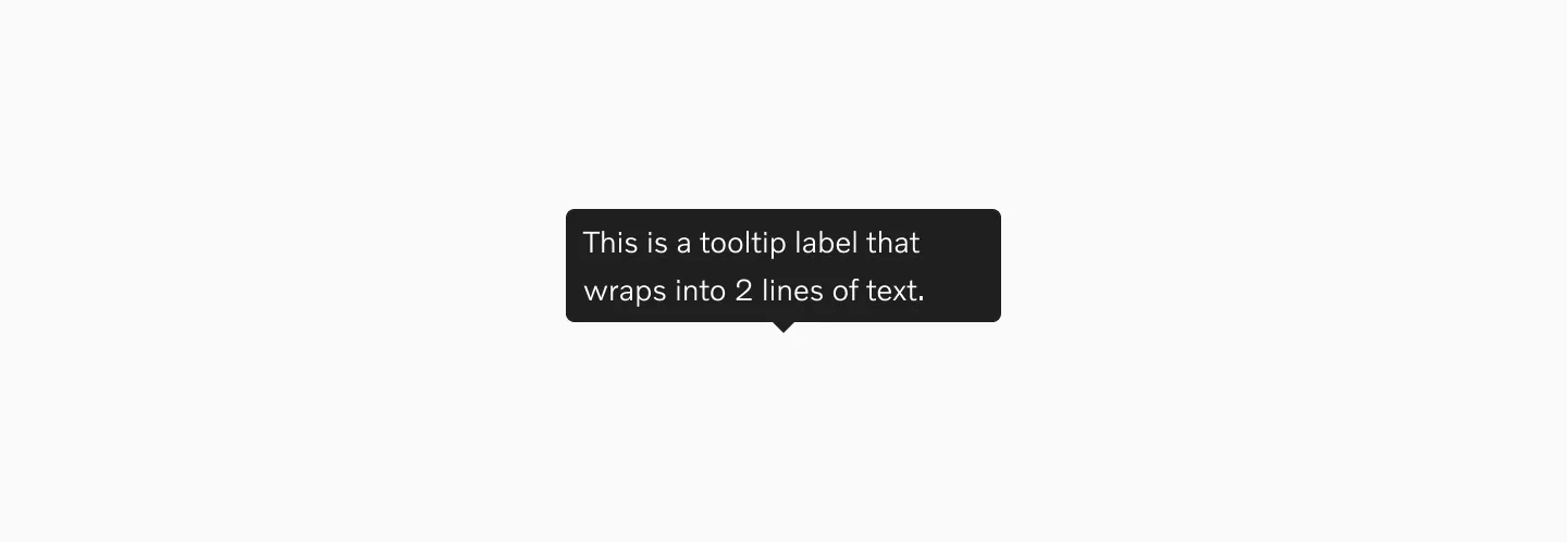 Tooltip with overflowing label text wrapping to a second line